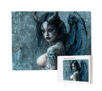 Puzzle Adulte 2000 Pièces Ange Noir Puzzles pour Adultes Jeu éducatif Défi Jouets 2000 Pièces Puzzles pour Adultes Enfants, Puzzle de Bricolage Coloré pour la Décoration de la Maison 100x70cm l-287