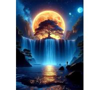 Puzzle Adulte 2000 pièces Arbre de la Cascade au Clair de Lune 100x70 cm Puzzles pour Adultes Jeu éducatif Défi Jouets 2000 Pièces Puzzles pour Décoration de la Maison