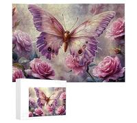 Puzzle Adulte 2000 Pièces Butterfly Rose Artisanat Cadeau Famille Puzzles Classique Hands on Game 3D Puzzle Jouet en Bois Moderne Art Mural Cadeau Unique Décoration Intérieur 100 x 70 cm H-300
