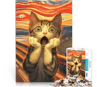Puzzle Adulte 2000 pièces Chat Qui crie Aidez Le Cerveau à exercer des Jouets addictifs pour cultiver la Patience Décoration Parfaite 70x100cm