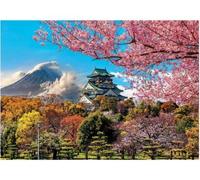 Puzzle Adulte 2000 Pieces château d'osaka Paysage du Japon - Collection Asie - Set Paysage de Montagne + 1 Carte Tigre