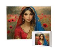 Puzzle Adulte 2000 Pièces Coquelicot Femme Indienne Puzzles pour Adultes Jeu éducatif Défi Jouets 2000 Pièces Puzzles pour Enfants, Puzzle de Bricolage Coloré pour la Décor de la Maison 100x70cm l919