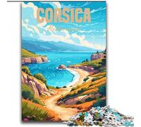 Puzzle Adulte 2000 pièces, Corse Méditerranée, défi Difficile et Anti-Stress, avec Affiche et fiche de Questions-réponses Assorties, 70x100cm