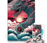 Puzzle Adulte 2000 pièces Coucher de Soleil sur Dragon Wave au Japon défi éducatif Renforcer l'amour Entre Les Couples 70x100cm