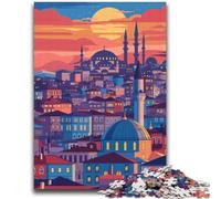 Puzzle Adulte 2000 pièces, Coucher de Soleil sur la Ligne d'horizon d'Ankara, Cadeau d'anniversaire, décoration Murale pour 14 Ans et Plus (70x100cm)
