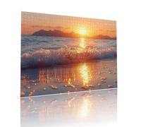 Puzzle Adulte 2000 pièces Coucher Soleil Plage Puzzles Classiques pour Adultes et Enfants à Partir de 6 Ans éducatif Jouets, Qualité Supérieure Mystery Éducatif Challenge, pour Cadeaux 70x99cm t-570