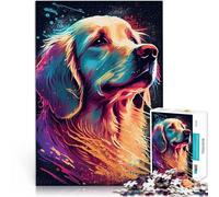 Puzzle Adulte 2000 pièces Couleurs du Golden Retriever Jeu Familial Anti-Stress Défi Difficile Idées Cadeaux 70x100cm