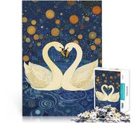 Puzzle Adulte 2000 pièces “Cygnes dans la Nuit étoilée” Fait de Papier，Convient aux 14 Ans et Plus Décoration Murale de Jouets Superbe Cadeau。Taille：70x100cm/27.5x39.3pouce