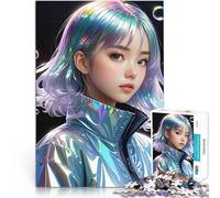Puzzle Adulte 2000 pièces Fille d'anime avec Une Veste holographique Jeux Amusants est idéal comme Cadeau pour Toute la Famille 70x100cm