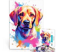 Puzzle Adulte 2000 pièces Joli Labrador Aquarelle pour Le Jeu éducatif Challenge Toy Jeu éducatif pour Anniversaire, Noël 70x100cm