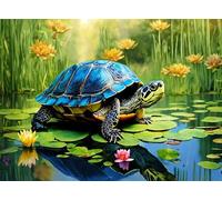 Puzzle Adulte 2000 pièces,La Tortue lacustre du Paysage 100x70 cm Puzzles pour Adultes Jeu éducatif Défi Jouets 2000 Pièces Puzzles pour Décoration de la Maison