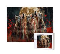 Puzzle Adulte 2000 Pièces Le Loup de la Lune 100 x 70cm Puzzles pour Adultes Jeu éducatif Défi Jouets 2000 Pièces Puzzles pour Enfants, Puzzle de Bricolage Coloré pour la Décor de la Maison m-1005