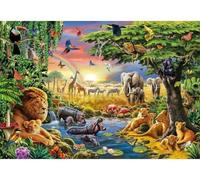 Puzzle Adulte 2000 Pieces Le Regne Animal - Animaux Sauvages, Faune, Savane Africaine - Qualite Premium - Set Puzzle et Carte