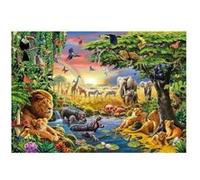 Puzzle adulte 2000 pieces le regne animal - animaux sauvages faune savane africaine - qualite premium - set puzzle et carte