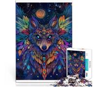 Puzzle Adulte 2000 pièces “Loup de Couleur” Fait de Papier,pour Les 14 Ans et Plus Jeu Familial pour et Idées Cadeaux。Taille:70x100cm/27.5x39.3pouce