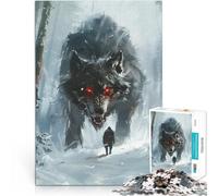 Puzzle Adulte 2000 pièces Loup Viking Fenrir Fabriqué en Carton pour Les 14 Ans et Plus Jeu de décoration d'intérieur Bon Cadeau。Taille：70x100cm/27.5x39.3pouce