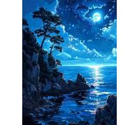 Puzzle Adulte 2000 Pièces Montagne L'Océan Lune 100 x 70 cm Classique Puzzles Jeu Éducatif Défi Divertissement Créatif Puzzle 2000 Pieces Adulte