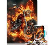 Puzzle Adulte 2000 pièces Moto Flamme Difficile, Jeu Stimulant et Jeu Familial avec Affiche Assortie et Feuille de Questions 70x100cm