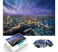 Puzzle Adulte 2000 pièces Paysage Urbain de Londres, Royaume-Uni, Nuit Fabriqué en Carton pour Les 14 Ans et Plus Jouet éducatif Anti-Stress Cadeau d'anniversaire, Cadeaux, Art Mural。Taille:70x100cm