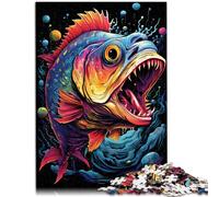 Puzzle Adulte 2000 pièces Piranha coloré DIY Puzzle Jouets Aidez Le Cerveau à exercer des Jouets addictifs pour cultiver la Patience 27,56 po x 39,37 po