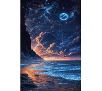 Puzzle Adulte 2000 Pièces Plage Lune Océan 100 x 70 cm Classique Puzzles Jeu Éducatif Défi Divertissement Créatif Puzzle 2000 Pieces Adulte