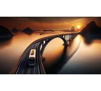 Puzzle Adulte 2000 Pièces, Pont Coucher de Soleil Puzzles pour Adultes 100 x 70 cm, 2000 Puzzles pour Adultes Jeu éducatif pour Enfants et Débutants Cadeaux