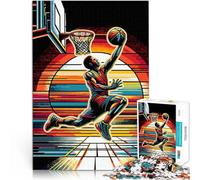 Puzzle Adulte 2000 pièces Pop Art de Basket-Ball au Coucher du Soleil défi éducatif Liste de souhaits avec Le Père Noël 70x100cm