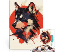 Puzzle Adulte 2000 pièces Portrait de Loup en Rouge Réduction du Stress intéressante est idéal comme Cadeau pour Toute la Famille 70x100cm