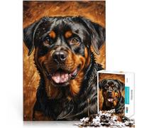 Puzzle Adulte 2000 pièces Portrait de Rottweiler Fabriqué en Carton pour Les 14 Ans et Plus Staycation Tuer Le Temps Idées Cadeaux。Taille:70x100cm/27.5x39.3pouce