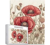 Puzzle Adulte 2000 Pièces Puzzle Rouge Puzzles pour Adultes de Qualité Supérieure, Pavot Puzzles Classiques, DIY Jeu D'Intelligence De l'art de la Décoration Moderne Maison Jeu 2025 Cadeau Noël H-4325