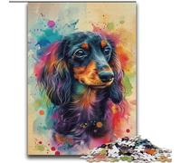 Puzzle Adulte 2000 pièces Teckel Aquarelle Jeu Stimulant et Jeu Familial Idéal comme Cadeau pour Toute la Famille 70x100cm