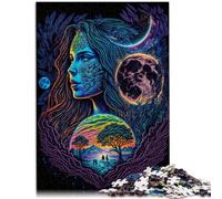 Puzzle Adulte 2000 pièces Terre Mère lumière Noire Difficile et défi pour la décoration de la Maison 27,56 po x 39,37 po pour Adolescent de 14 Ans et Plus