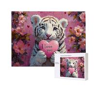Puzzle Adulte 2000 Pièces Tigre Blanc Fleurs 100x70cm Impossible Difficile Défiant, Puzzles pour Adultes Jeu éducatif Défi Jouets 2000 Pièces Puzzles pour Adultes, Divertissement Créatif Cadeau u-28