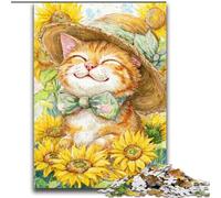 Puzzle Adulte 2000 pièces Tournesol Chat Anti-Stress Défi Difficile Chaque pièce est Unique - Jeu Familial Stimulant et Amusant 70x100cm