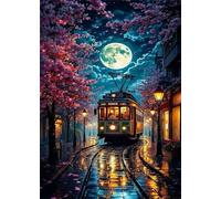 Puzzle Adulte 2000 pièces Tramway de Nuit 100x70 cm Puzzles pour Adultes Jeu éducatif Défi Jouets 2000 Pièces Puzzles pour Décoration de la Maison