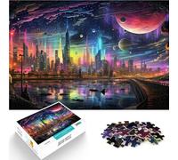 Puzzle Adulte 2000 pièces Œuvre d'art de la Ville psychédélique Staycation Tuer Le Temps Cadeaux du Père Noël Secret 70x100cm