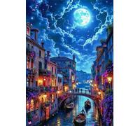 Puzzle Adulte 2000 pièces Venise Nocturne 100x70 cm Puzzles pour Adultes Jeu éducatif Défi Jouets 2000 Pièces Puzzles pour Décoration de la Maison