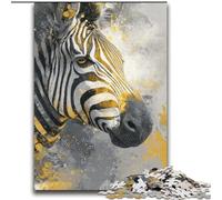 Puzzle Adulte 2000 pièces Zèbre Noir et Or Jeu Stimulant et Jeu Familial Idéal comme Cadeau pour Toute la Famille 70x100cm