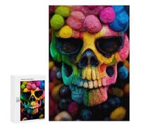 Puzzle Adulte 300 PCS Puzzle Multicolore Coton Crâne Puzzle Pour Adultes Jouets Anti-stress Analyse Et Logique Cadeaux Uniques Pour Anniversaire 300 PCS