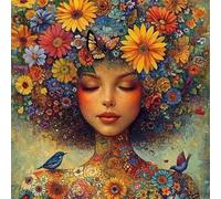 Puzzle Adulte 300 Pièces, Bricolage Puzzle La Dame aux Fleurs, Puzzles Impossible 300 Pieces, Jeu de Famille Team Building, Cadeau pour Les Amants ou Les Amis, Unique Home Decor