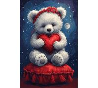 Puzzle Adulte 300 Pièces Cœur d'ours Animal 40 x 28 cm Classique Puzzles Jeu Éducatif Défi Divertissement Créatif Puzzle 300 Pieces Adulte