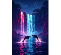 Puzzle Adulte 300 Pièces Dauphin Cascade 40 x 28 cm Classique Puzzles Jeu Éducatif Défi Divertissement Créatif Puzzle 300 Pieces Adulte