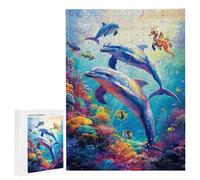 Puzzle Adulte 3000 Pièces Dauphins marins 122 x 80cm Puzzles pour Adultes Jeu éducatif Défi Jouets 3000 Pièces Puzzles pour Adultes Enfants, Puzzle de Bricolage Coloré pour la Décor de la Maison m-308