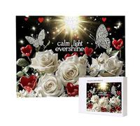 Puzzle Adulte 3000 Pièces La Rose Blanche Puzzles pour Adultes Jeu éducatif Défi Jouets 3000 Pièces Puzzles pour Adultes Enfants, Puzzle de Bricolage Coloré pour la Décor de la Maison 122x80cm l-36