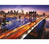 Puzzle Adulte 3000 Pieces Paysage Manhattan au Couche du Soleil - Set Collection Etat-Unis - New-York + 1 Carte Tigre
