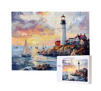 Puzzle Adulte 3000 Pièces Vue du Phare 122 x 80cm Puzzles pour Adultes Jeu éducatif Défi Jouets 3000 Pièces Puzzles pour Adultes Enfants, Puzzle de Bricolage Coloré pour la Décor de la Maison m-126