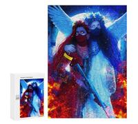 Puzzle adulte 300pcs Angelic Warriors in Flames Puzzles pour adolescents jeux de pensée, peintures murales, cadeaux de Noël et d'anniversaire, 300pcs