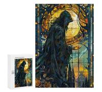 Puzzle adulte 300pcs Puzzle Stained Glass Mage Puzzle Adulte Jeu de Famille Coupe de Précision et Cadeaux Uniques, 300pcs