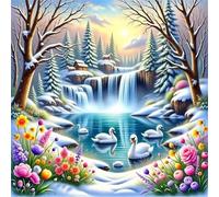 Puzzle Adulte 35 Pièces, Bricolage Puzzle Étang d'hiver, Puzzles Impossible 35 Pieces, Jeu de Famille Team Building, Cadeau pour Les Amants ou Les Amis, Unique Home Decor