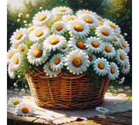 Puzzle Adulte 35 Pièces, Bricolage Puzzle Panier de Marguerites, Puzzles Impossible 35 Pieces, Jeu de Famille Team Building, Cadeau pour Les Amants ou Les Amis, Unique Home Decor